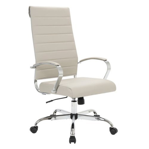 LeisureMod - Benmar High Back Leather Office Chair with Adjustable Height, Swivel Base, Ergonomic Design Modern Conference Chair - Teal-Front_Standard 