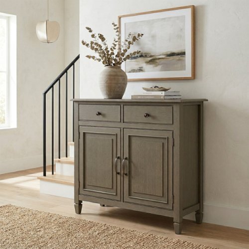 Simpli Home - Connaught 40 inch Wide Solid Wood Traditional Entryway Storage Cabinet - Farmhouse Grey-Front_Standard 