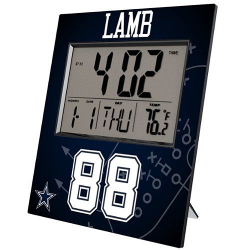 Keyscaper - CeeDee Lamb Dallas Cowboys Digital Desk & Wall Clock - Multicolor-Front_Standard 