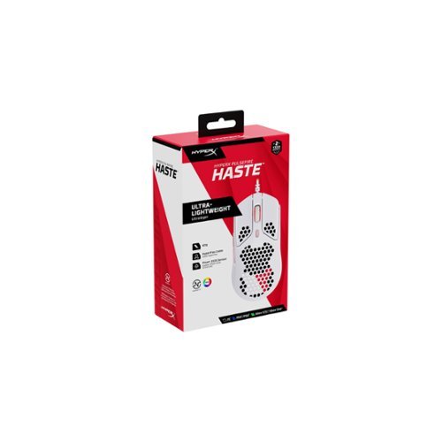 HyperX Pulsefire Haste Lightweight Wired Optical Gaming Mouse with RGB Lighting - Wired - White/Pink BUY ONLINE