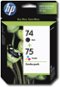 HP - 74/75 2-Pack Standard Capacity Ink Cartridges - Black/Tri-color-Front_Standard