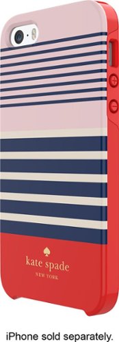 kate spade new york - Laventura Hybrid Hard Shell Case for Apple® iPhone® SE, 5s and 5 - Red/Navy/Blush-Front_Standard 