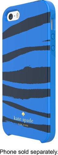 kate spade new york - Zebra Hybrid Hard Shell Case for Apple® iPhone® SE, 5s and 5 - Navy-Front_Standard 