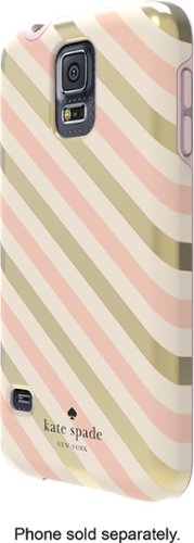 kate spade new york - Diagonal Stripe Hybrid Hard Shell Case for Samsung Galaxy S 5 Cell Phones - Gold/Cream/Blush-Front_Standard 