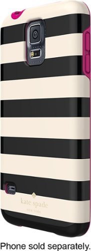  kate spade new york - Candy Stripe Hybrid Hard Shell Case for Samsung Galaxy S 5 Cell Phones - Cream/Black