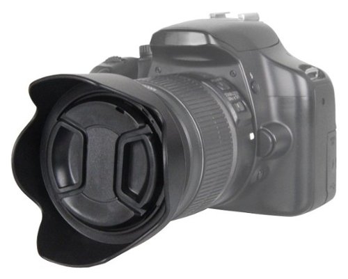 Bower - Pro Series Tulip Lens Hood and Lens Cap for Most 62mm Lenses - Black