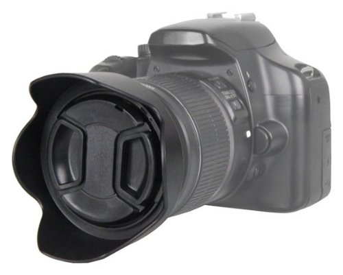 Bower - Pro Series Tulip Lens Hood and Lens Cap for Most 52mm Lenses - Black