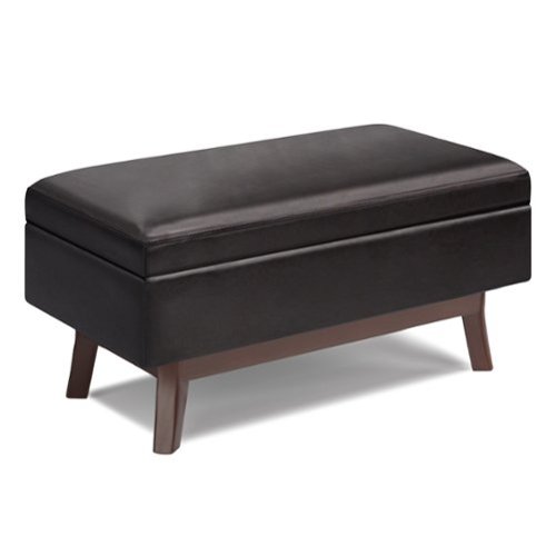 Simpli Home - Owen Small Rectangular Storage Ottoman - Tanners Brown-Front_Standard 