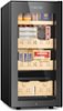 Mirfee - 85L Smart Electric Cigar Humidor, 700 Capacity with Digital Thermo-Hygrometer & Spanish Cedar Wood - Black-Front_Standard