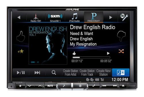 Alpine - 8" - Built-In GPS - CD/DVD - Built-In Bluetooth - Built-In HD Radio - In-Dash Deck - Black-Front_Standard 