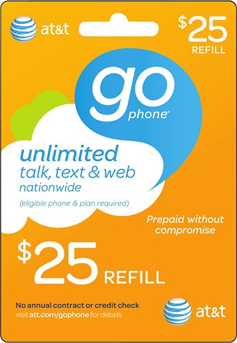 AT&amp;T GoPhone - $25 Prepaid Wireless Airtime Card - Multi