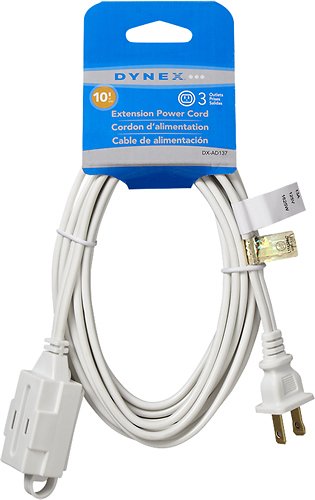  Dynex™ - 10' 3-Outlet Extension Power Cord - White