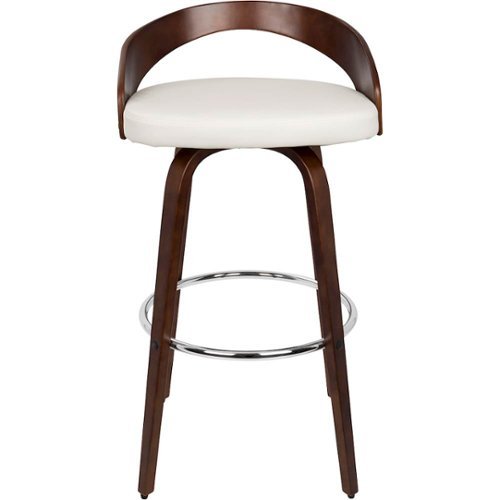 LumiSource - Grotto Wood Barstool - Cherry / White-Front_Standard 