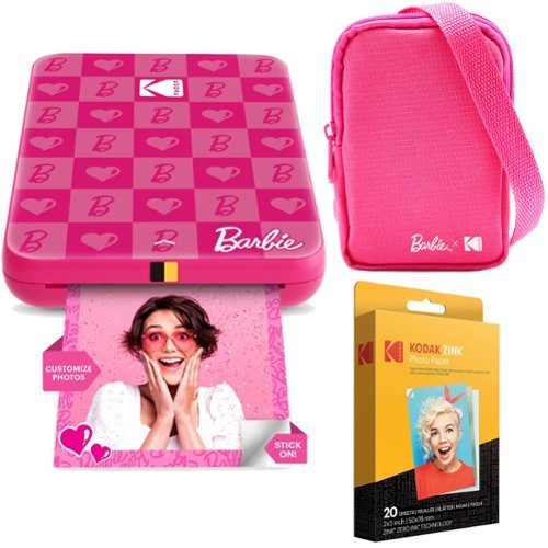 Kodak x Barbie Step Slim Instant Portable Photo Printer Barbie Starter Bundle - Dark Pink