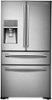 Samsung - 22.6 Cu. Ft. Counter-Depth 4-Door French Door Refrigerator with Thru-the-Door Ice and Water - Stainless Steel-Front_Standard