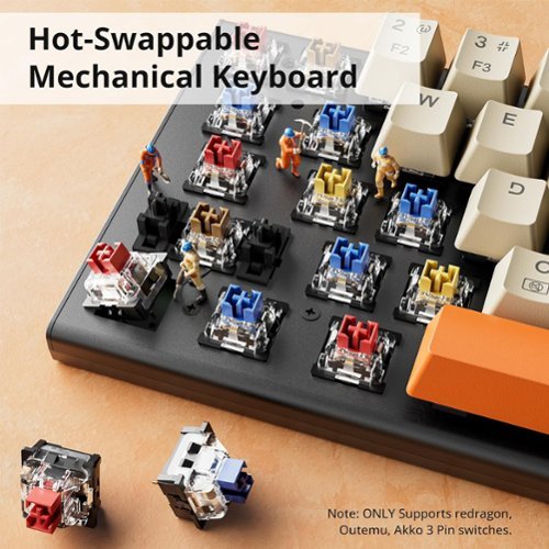 REDRAGON K633CGO-RGB Wired 60% Mechanical Gaming Keyboard, RGB Backlit 68 Keys Progammable Keyboard, Hot-Swappable Red Switch - Black/Beige/Orange WHERE TO BUY
