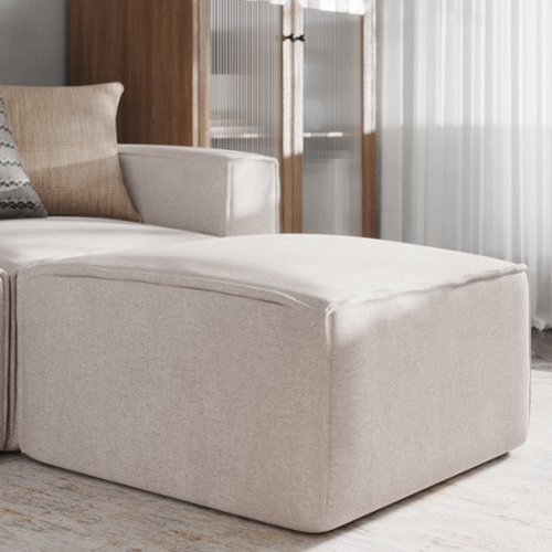 Emma + Oliver - Farmount Modular Ottoman Footrest - Cream-Front_Standard 