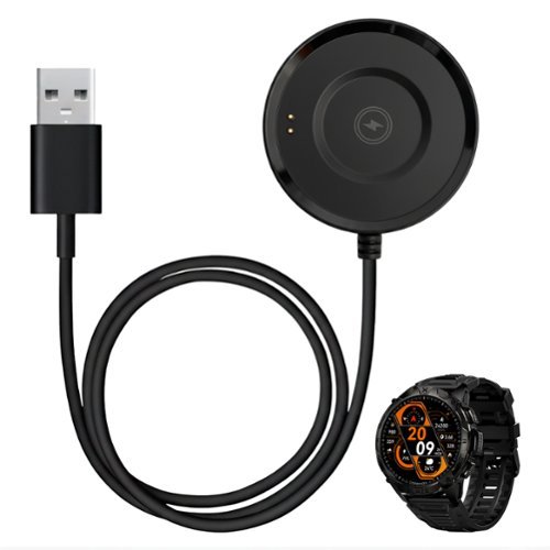 USB Charger for Carbinox Smartwatch – Fast Charging, Sleek Design, Reliable Performance - Black-Front_Standard 