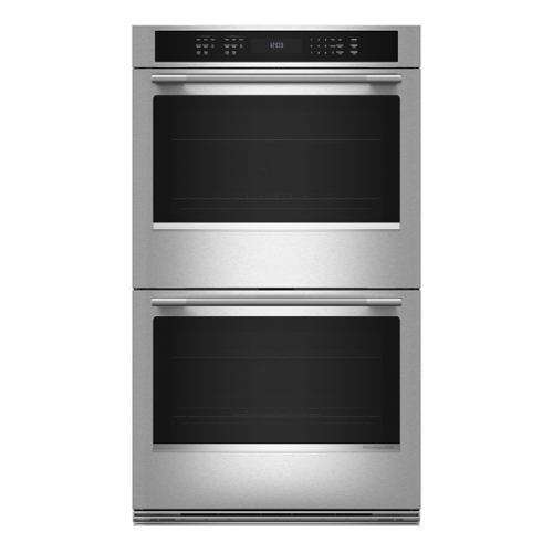 KitchenAid - 30" Built-In Electric Convection Double Wall Oven with No Preheat Air Fry Mode - Stainless Steel-Front_Standard 