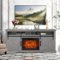 Ihomeadore - 68" TV Stand with Electric Fireplace Media Console for TVs up to 78" - Gray-Front_Standard