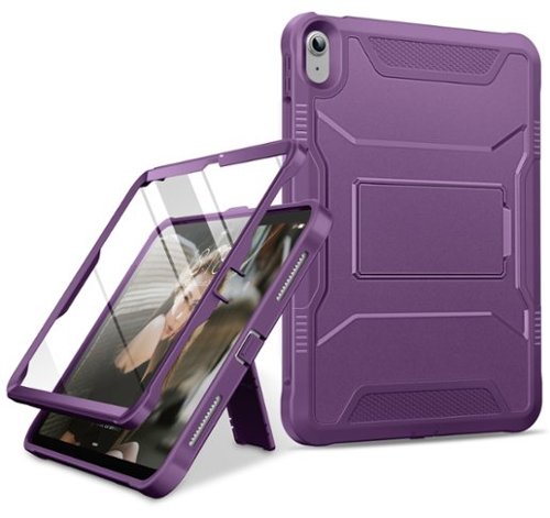 DTTO - Shockproof Case for iPad A16 11-inch & ipad 10th10.9-inch with Built-in Screen Protector, Full Body Protective Cover - Dark Purple-Front_Standard 