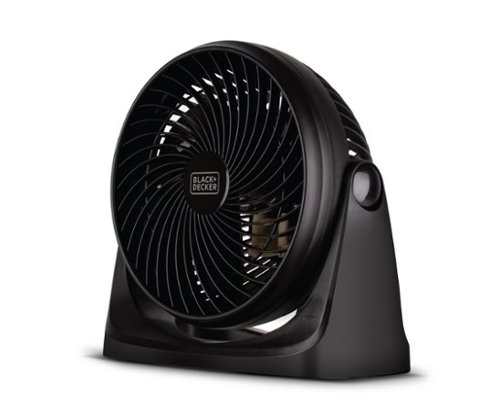 Black+Decker - 7" Portable Turbo Fan, 3-Speed Personal Desktop Fan with 90° Tilt Head for Bedroom or Office Cooling, BFTU107 - Black-Front_Standard 