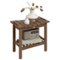 Outsunny - Shower Bench, Waterproof Shower Stool with Handle, Storage Shelf - Brown-Front_Standard