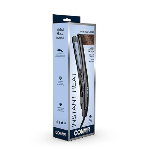 Conair Instant Heat 3/4 Slim Ceramic Flat Iron - Black BUY IN EUROPE
