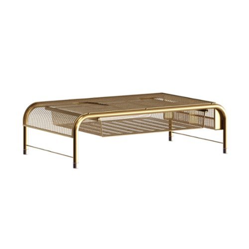 Martha Stewart - Ryder Premium Monitor Stand With Storage - Gold