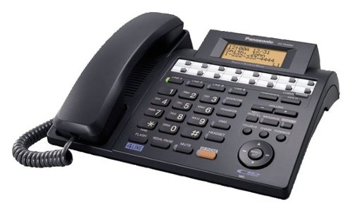  Panasonic - Corded Integrated Phone System with Digital Answering System - Black