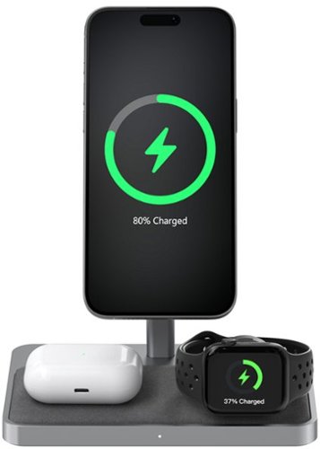Zike 3-in-1 Qi2 15W Wireless Charger Station, Foldable Charger for iPhone 16/15/14/13/12 Series, Apple Watch and AirPods - Gray WORLDWIDE DELIVERY
