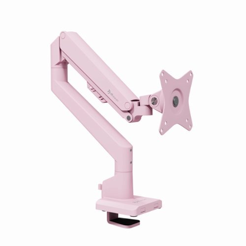 Arozzi - Alzare Neo Gas Spring Single Monitor Arm – Full Motion Ergonomic Desk Mount – - Pink-Front_Standard 