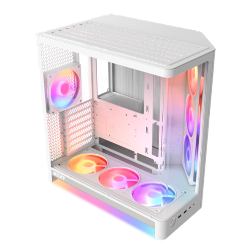 NZXT - H6 RGB+ (2026) - ATX Dual-Chamber PC Case with Pre-Installed RGB Fans and Control Hub Lite - White