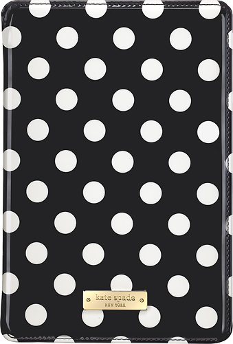 kate spade new york - Larabee Dot Folio Hard Case for Apple® iPad® mini with Retina display - Black/Cream-Front_Standard 