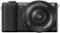 Sony - Alpha a5100 Mirrorless Camera with 16-50mm Retractable Lens - Black-Front_Standard 