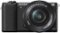 Sony - Alpha a5100 Mirrorless Camera with 16-50mm Retractable Lens - Black-Front_Standard