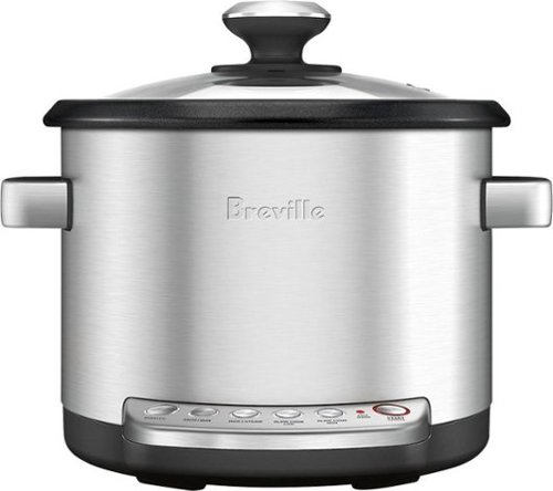 Breville - the Risotto Plus Slow Cooker, Rice Cooker and Steamer - Brushed Stainless Steel-Front_Standard 
