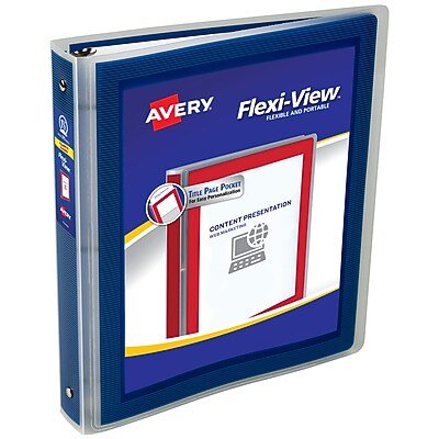 Avery - Flexi-View Heavy Duty 1 1/2" 3-Ring View Binders - Navy Blue-Front_Standard 