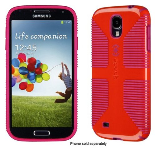 Speck - CandyShell Grip Case for Samsung Galaxy S 4 Cell Phones - Poppy/Fuchsia-Front_Standard 