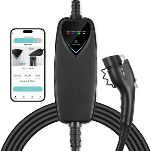 Lectron - J1772 Level 2 NEMA 14-50 WiFi Electric Vehicle (EV) Charger-up to 40A- 16' - Black