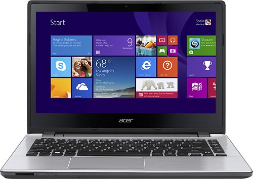  Acer - Aspire 14&quot; Touch-Screen Laptop - Intel Core i3 - 4GB Memory - 500GB Hard Drive - Platinum Silver