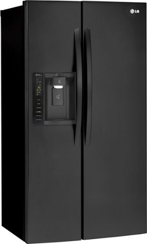 LG - 26.2 Cu. Ft. Side-by-Side Refrigerator with Thru-the-Door Ice and Water - Black-Angle_Standard 
