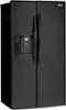 LG - 26.2 Cu. Ft. Side-by-Side Refrigerator with Thru-the-Door Ice and Water - Black-Angle_Standard