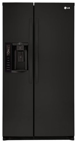  LG - 26.2 Cu. Ft. Side-by-Side Refrigerator with Thru-the-Door Ice and Water - Black