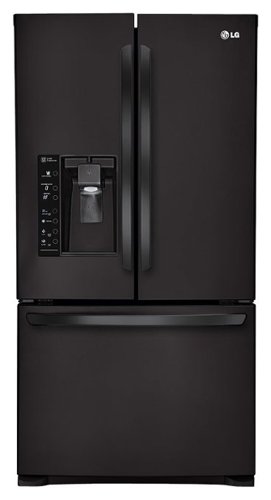 LG - 28.8 Cu. Ft. French Door Refrigerator with Thru-the-Door Ice and Water - Black-Front_Standard 