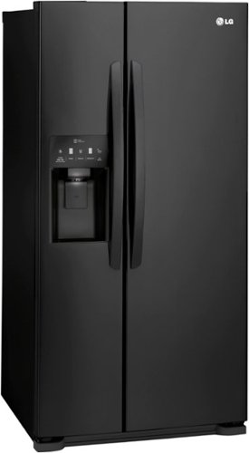 LG - 22.1 Cu. Ft. Side-by-Side Refrigerator with Thru-the-Door Ice and Water - Black-Angle_Standard 
