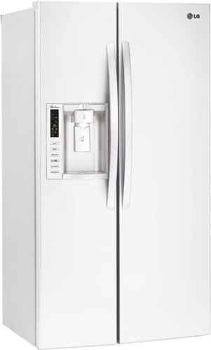 LG - 26.2 Cu. Ft. Side-by-Side Refrigerator with Thru-the-Door Ice and Water - White-Angle_Standard 