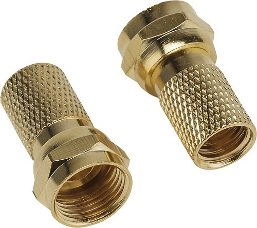 Dynex™ - Twist-On RG6 Coaxial Cable F-Connectors (2-Pack) - Gold