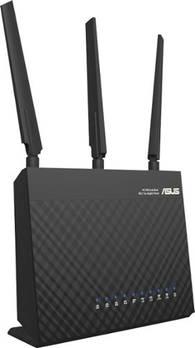  ASUS - WirelessAC1900 Dual-Band Gigabit Wireless Router - Black