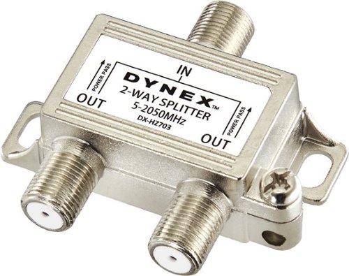 Dynex™ - 2-Way Coaxial Splitter - Silver-Angle_Standard